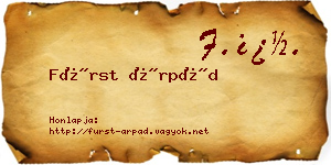 Fürst Árpád névjegykártya